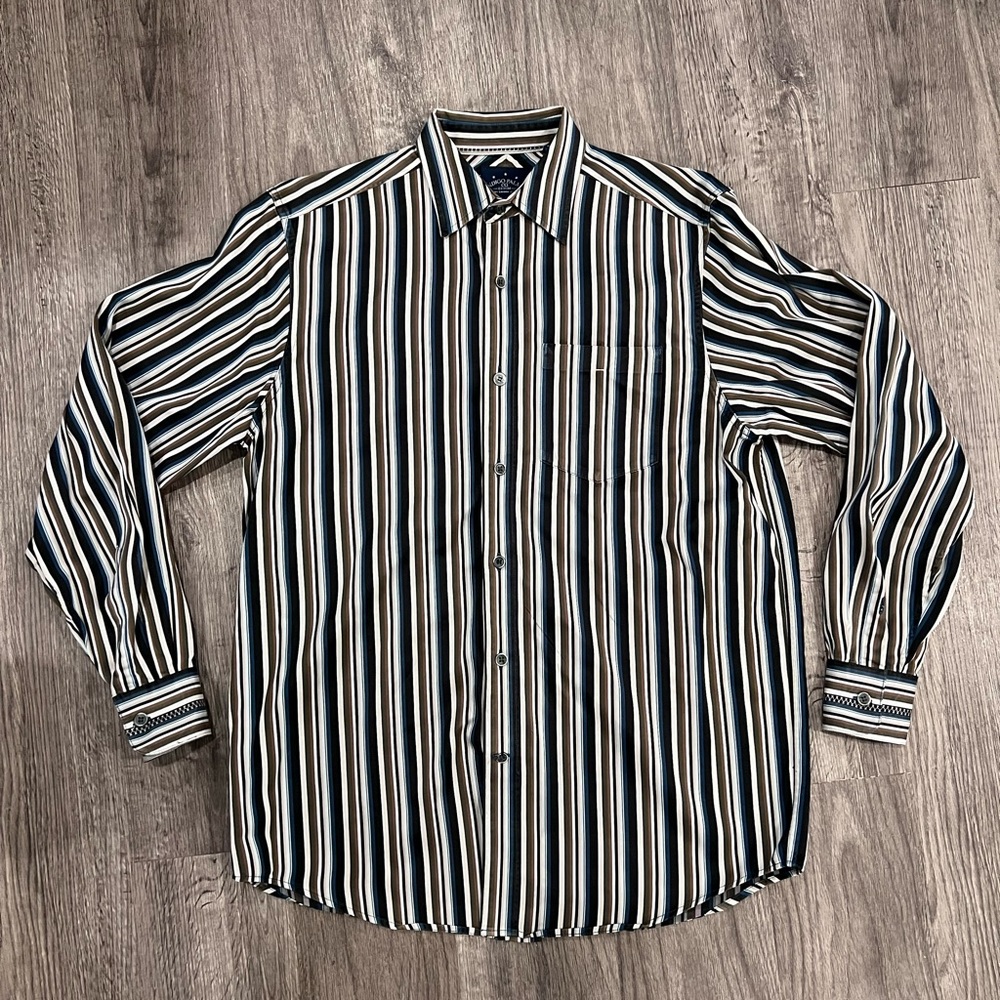 Indigo Palms Denim Co Tommy Bahama Striped Shirt M